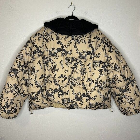 Anthropologie Peter Pan Collar Printed Puffer Coat Size 3X Plus Floral - Picture 8 of 8